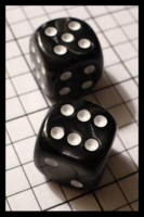 Dice : Dice - 6D Pipped - Black Chessex Velvet Black with White - SK Collection Nov 2010